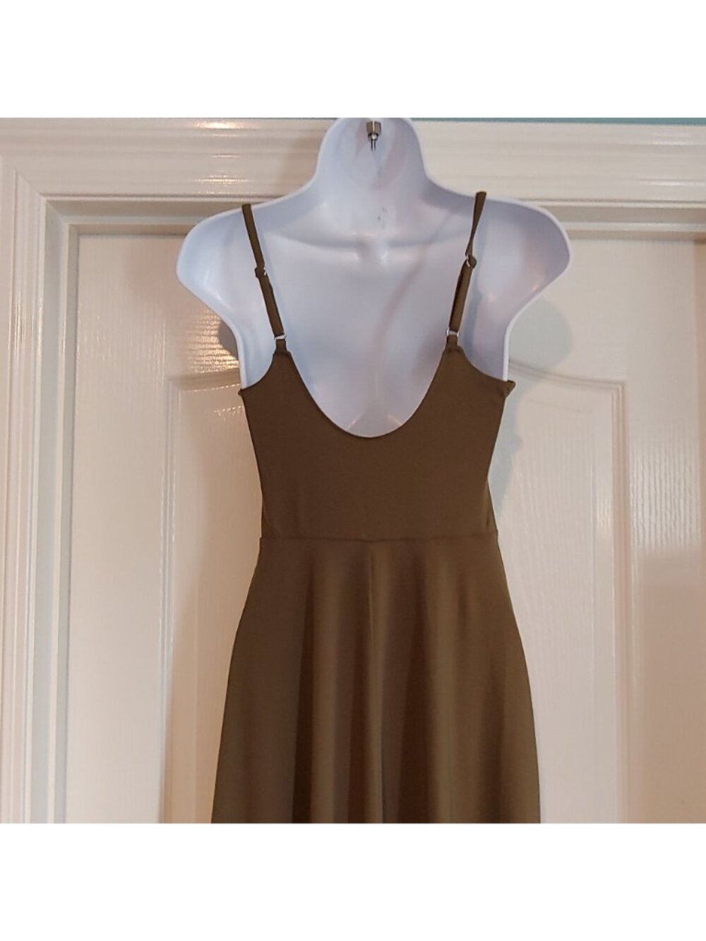 Halara Olive Twist Front Maxi Dress Travel Sleeveless Soft Stretch Minimalist Sh - Picture 6 of 11